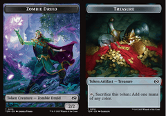 Zombie Druid // Treasure Double-Sided Token